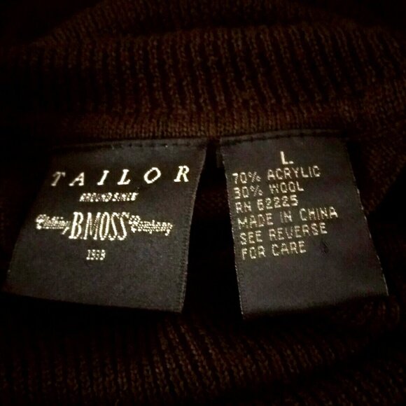 Contemporary Classic Tailor B Moss Brown Turtleneck Sweater Large Pullover Warm - Picture 4 of 4